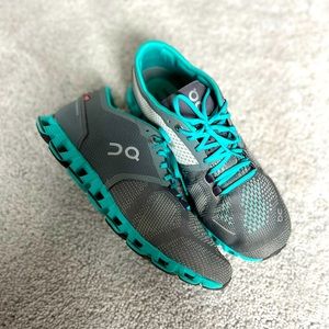 Women’s Cloud X - 7.5 1 Silver and turquoise - on cloud running